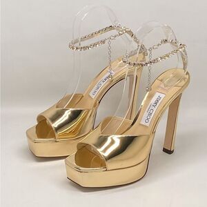 Jimmy Choo Saeda 125MM Platform Sandals size 38.5